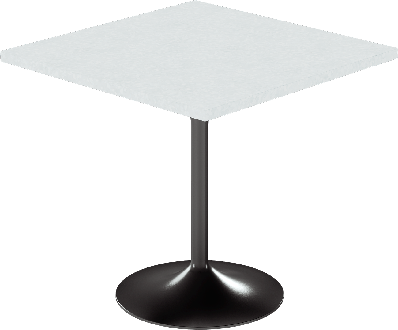 Alba Cafe Table – 80cm Square – Black / White Chalk Dapple