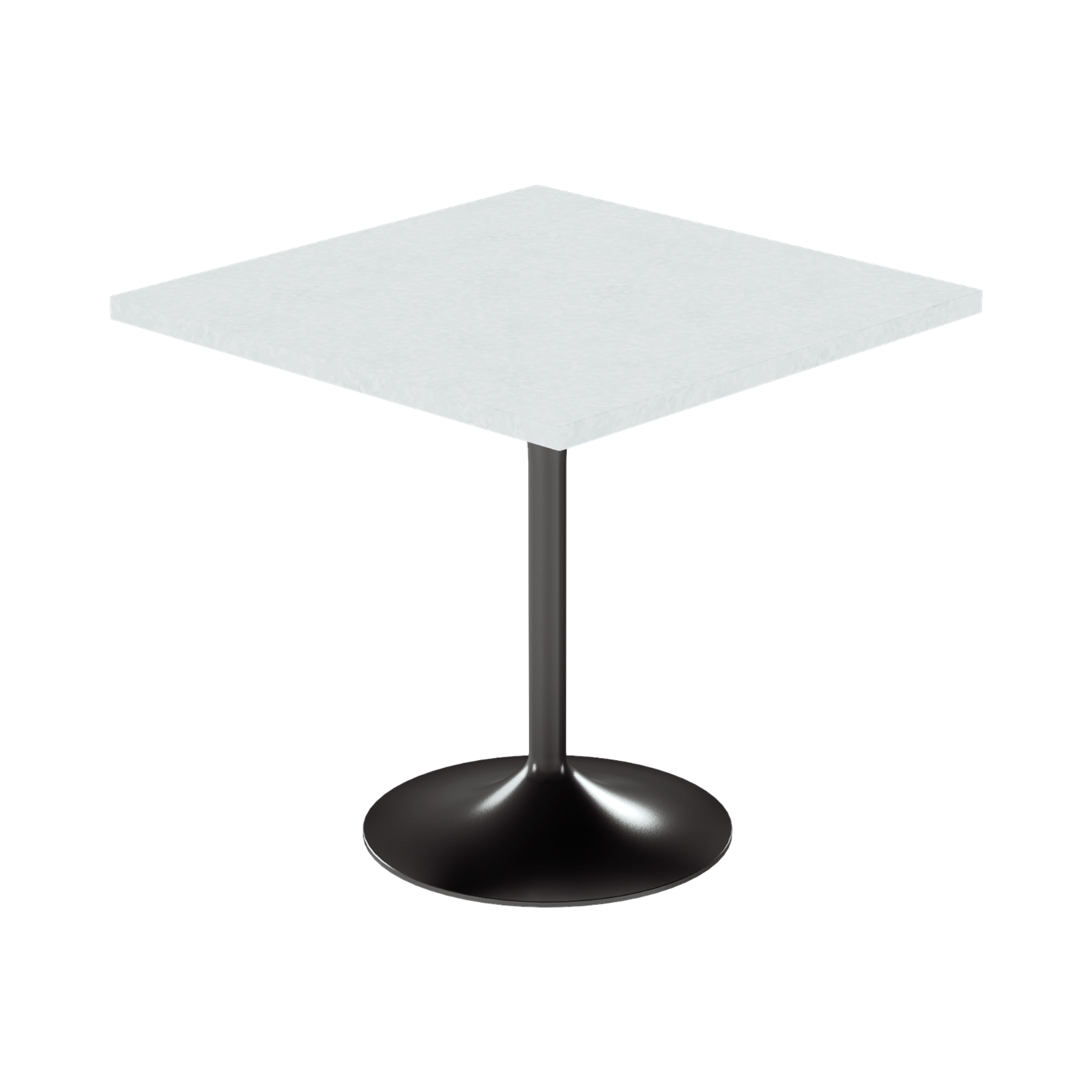 Alba Cafe Table – 80cm Square – Black / White Chalk Dapple