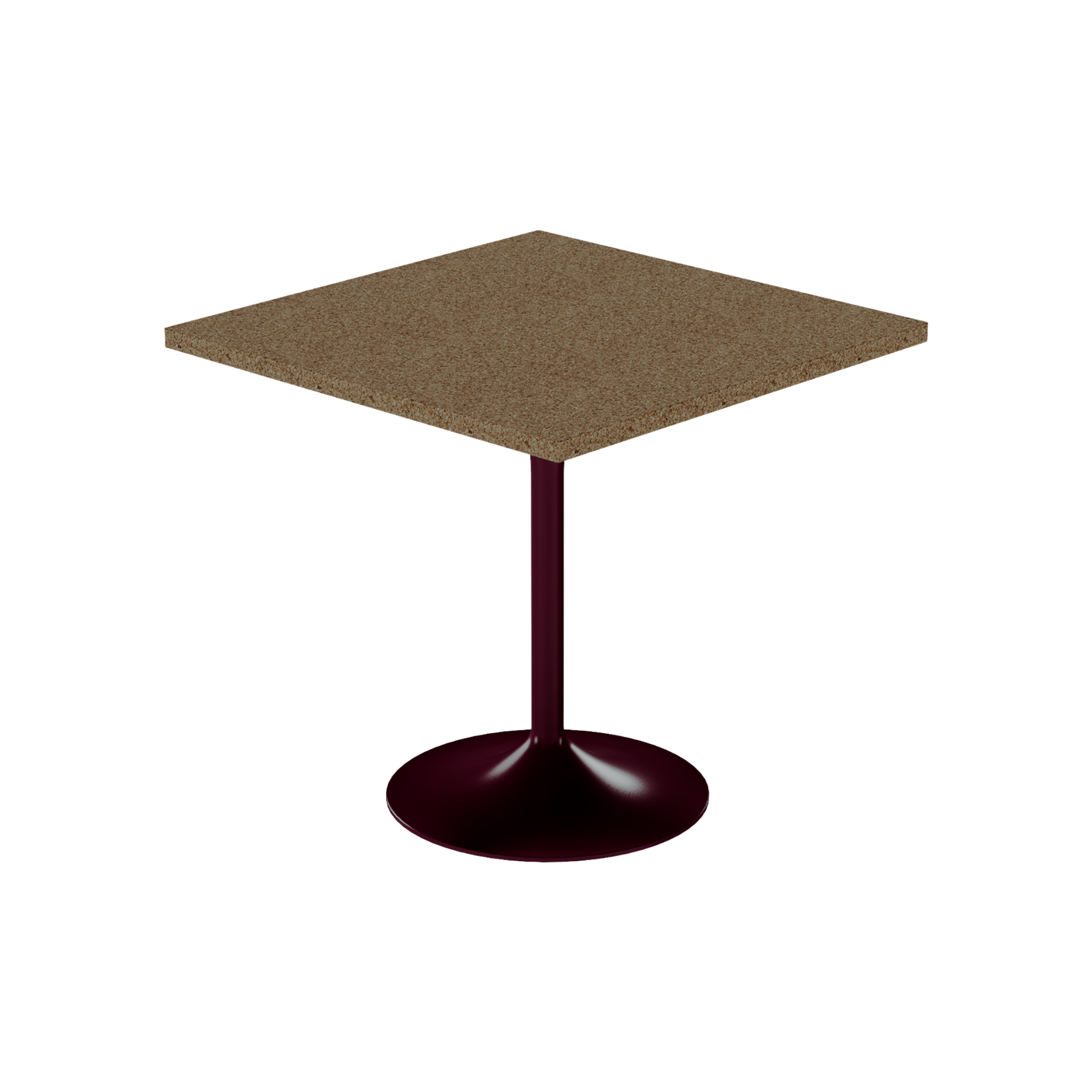 Alba Cafe Table – 80cm Square – Burgundy / Grano Natural