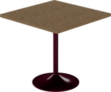 Alba Cafe Table – 80cm Square – Burgundy / Grano Natural