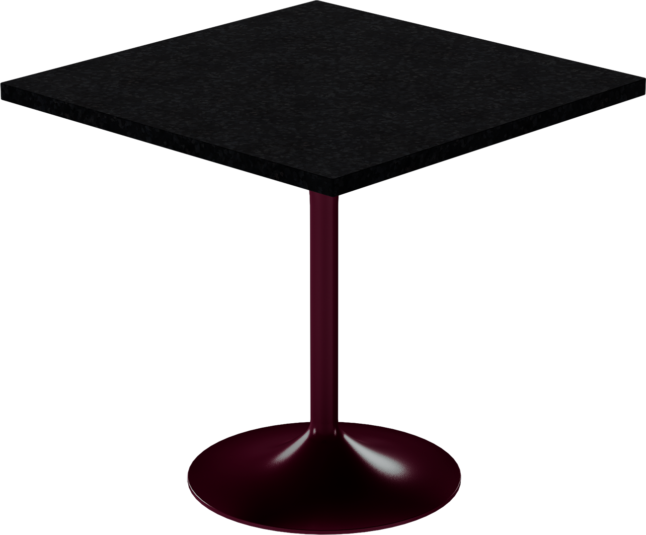 Alba Cafe Table – 80cm Square – Burgundy / Black Onyx Dapple