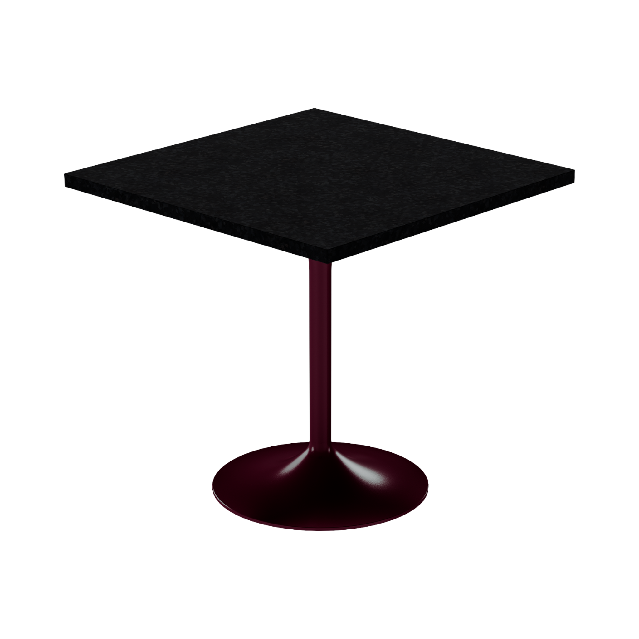 Alba Cafe Table – 80cm Square – Burgundy / Black Onyx Dapple