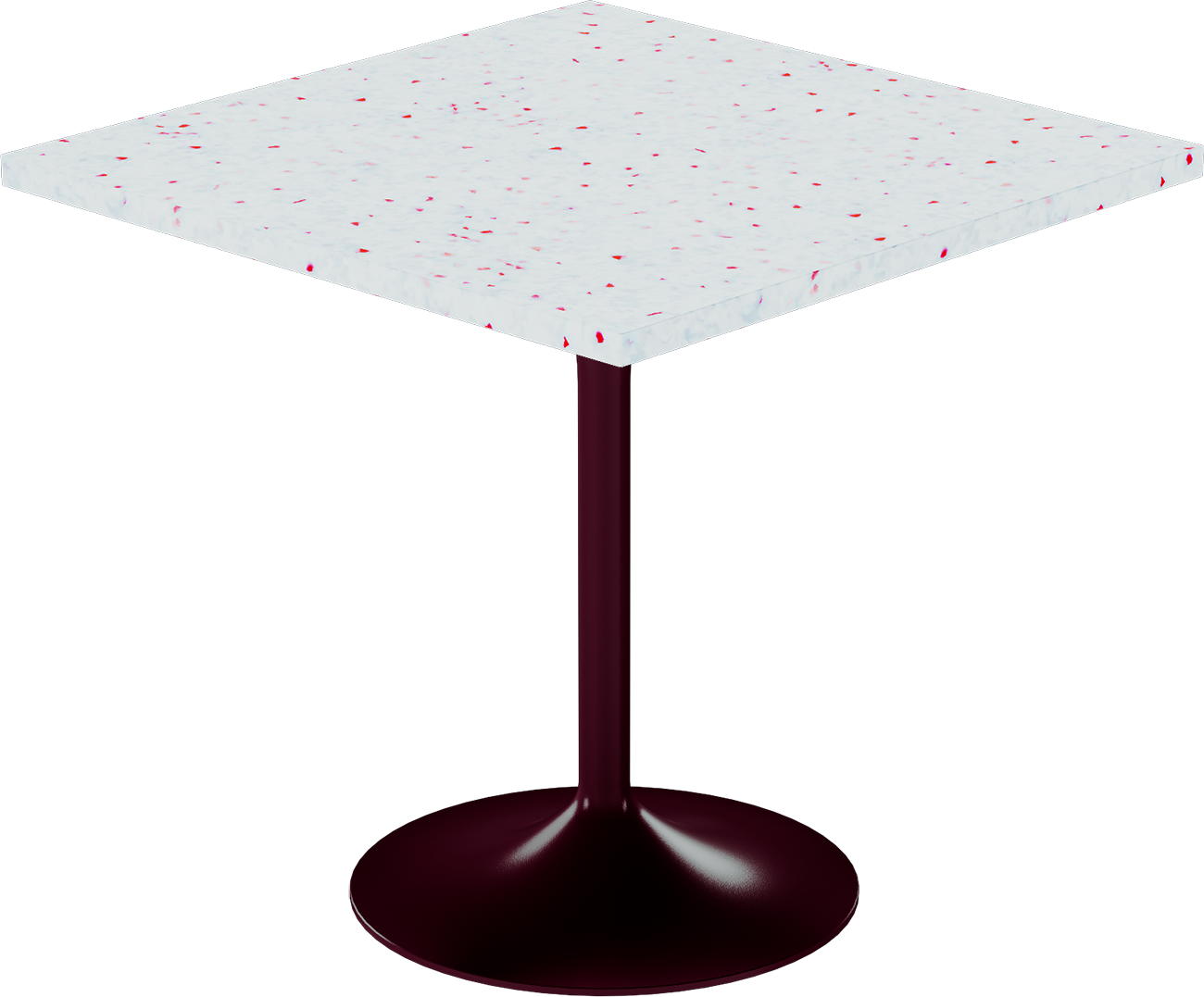 Alba Cafe Table – 80cm Square – Burgundy / Red Dapple
