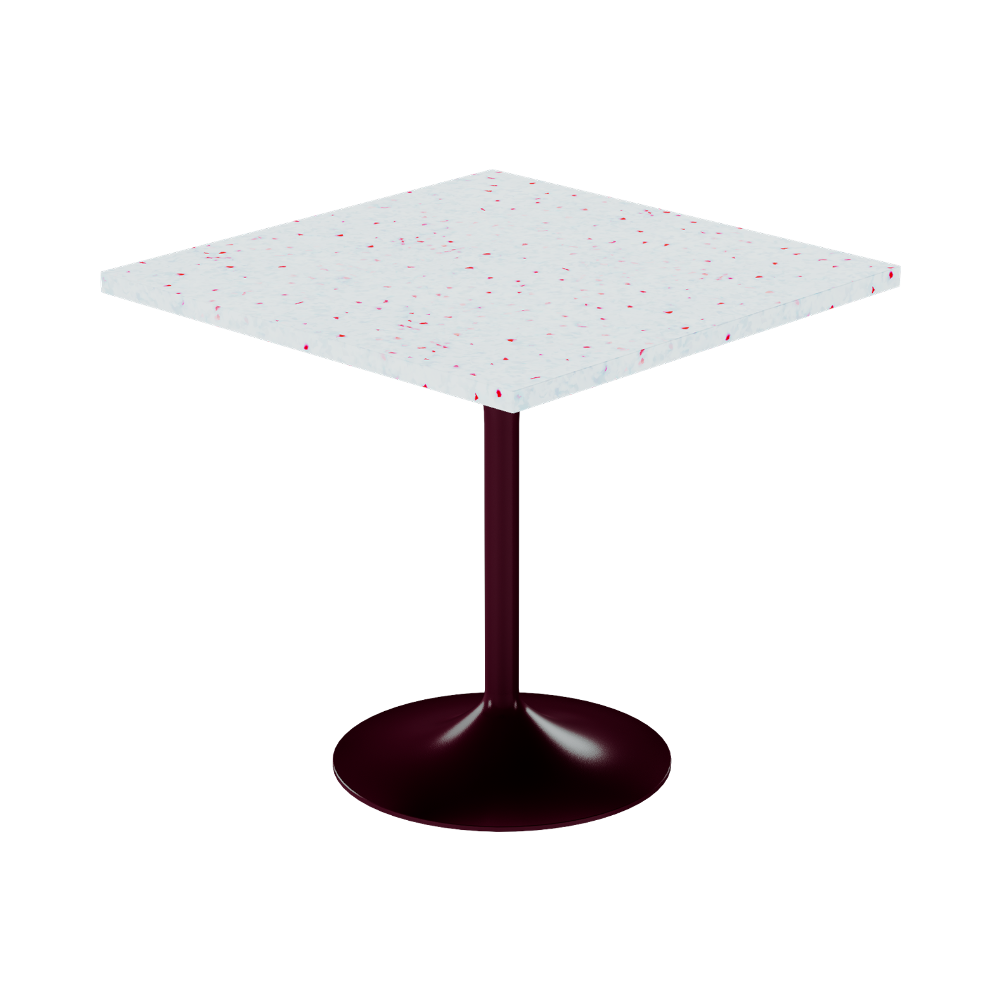 Alba Cafe Table – 80cm Square – Burgundy / Red Dapple