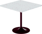 Alba Cafe Table – 80cm Square – Burgundy / Red Dapple