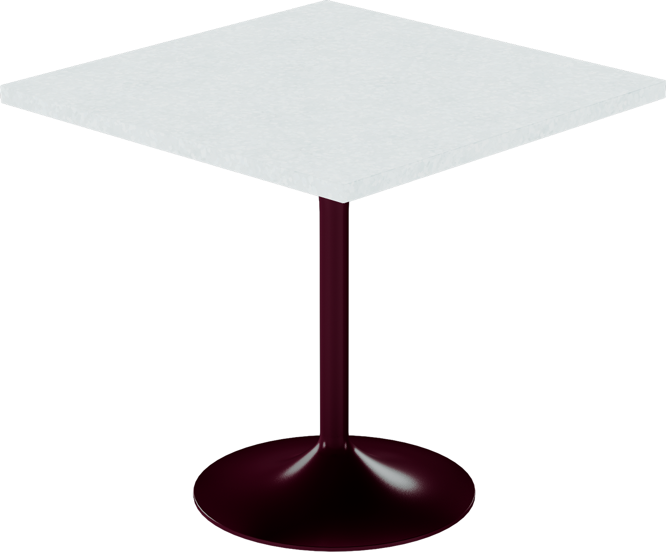 Alba Cafe Table – 80cm Square – Burgundy / White Chalk Dapple