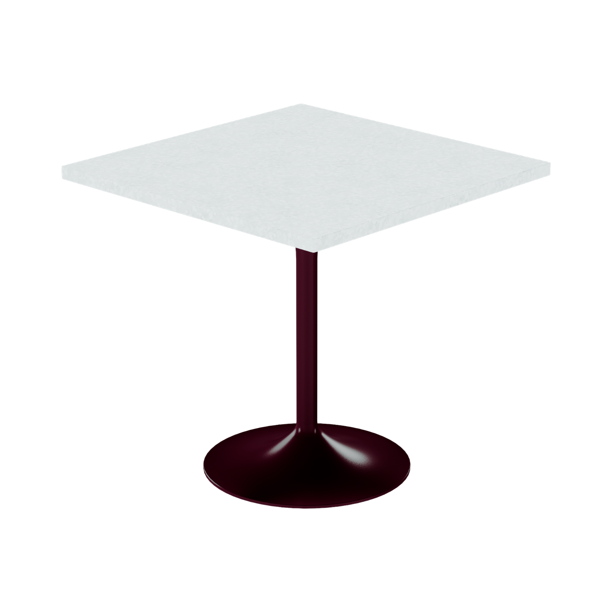 Alba Cafe Table – 80cm Square – Burgundy / White Chalk Dapple