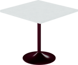 Alba Cafe Table – 80cm Square – Burgundy / White Chalk Dapple