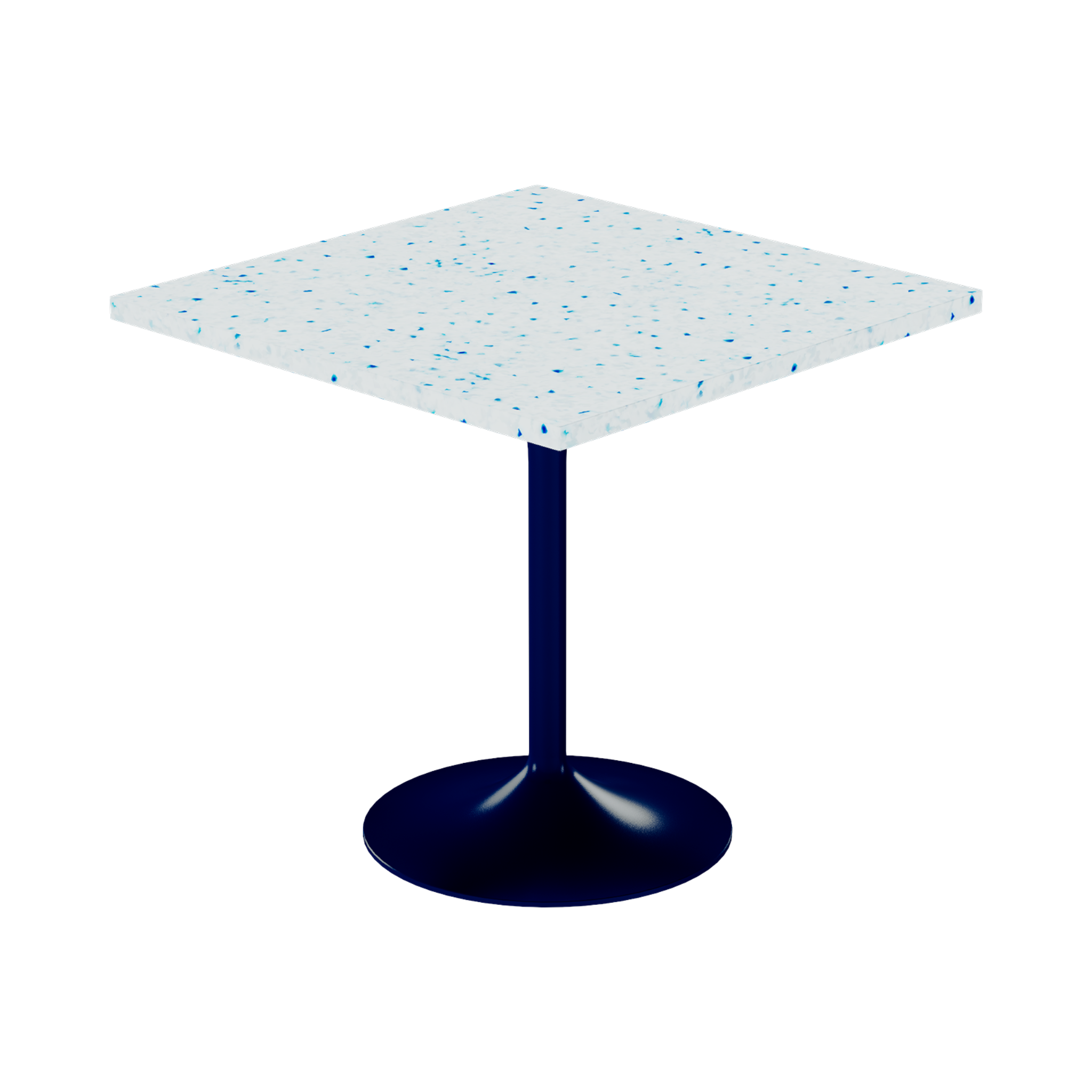 Alba Cafe Table – 80cm Square – Navy / Blue Dapple