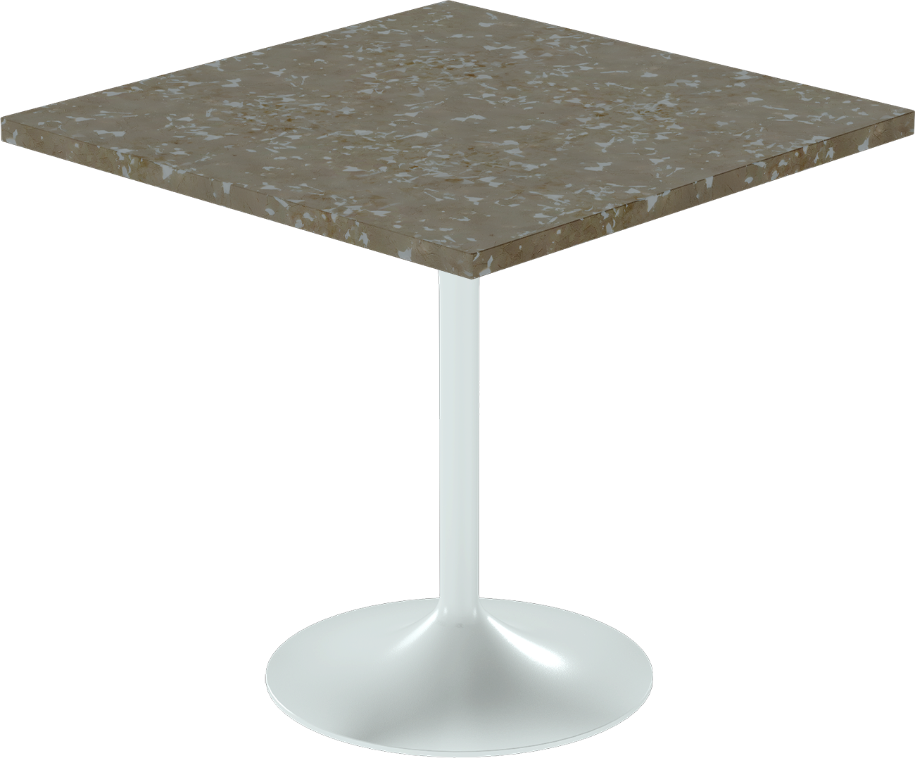 Alba Cafe Table – 80cm Square – White / Taupe Dapple