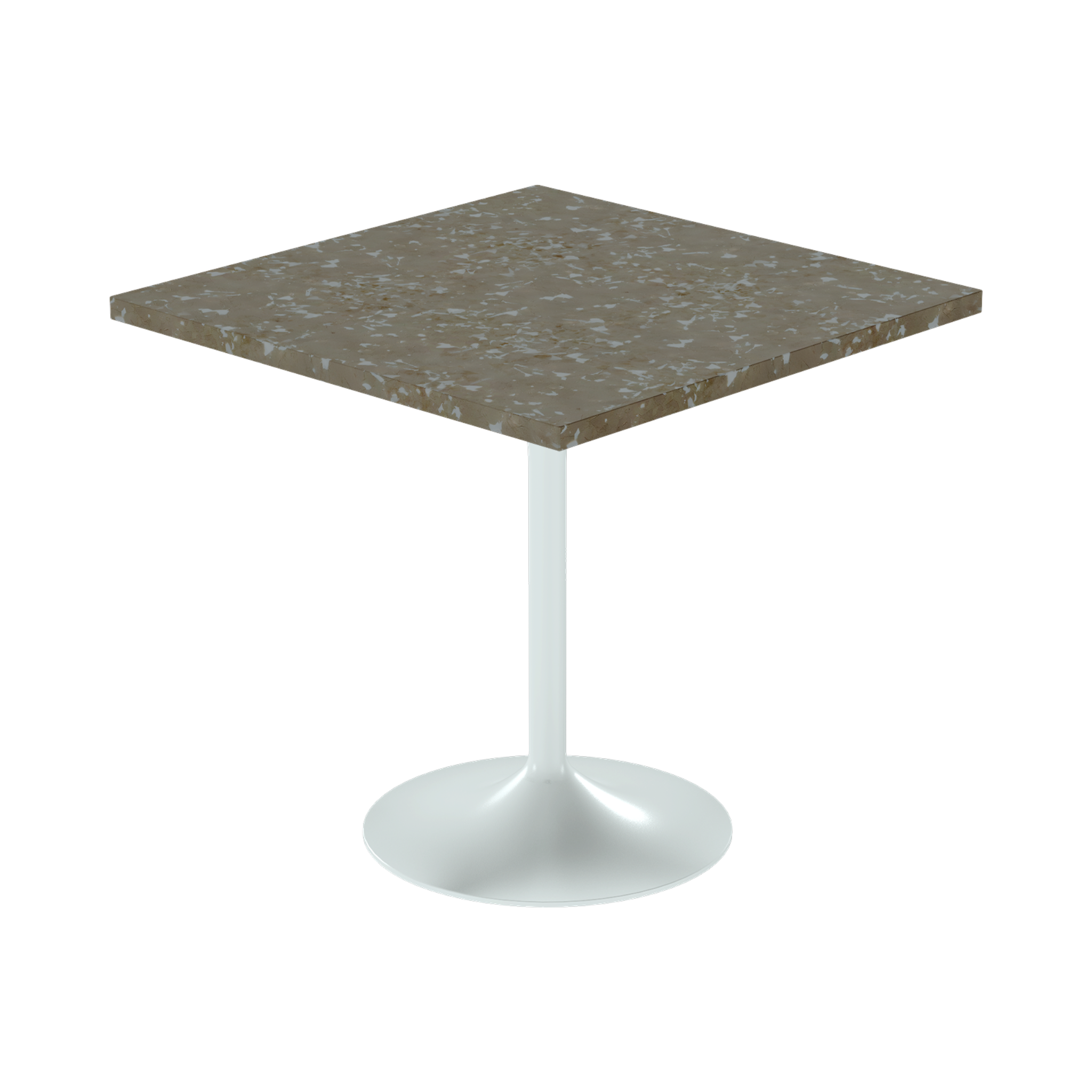 Alba Cafe Table – 80cm Square – White / Taupe Dapple