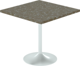 Alba Cafe Table – 80cm Square – White / Taupe Dapple