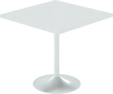 Alba Cafe Table – 80cm Square – White / White Chalk Dapple