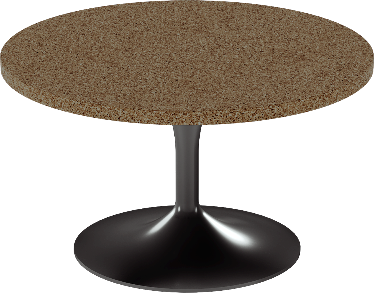 Alba Coffee Table – 80cm Round – Black / Grano Natural