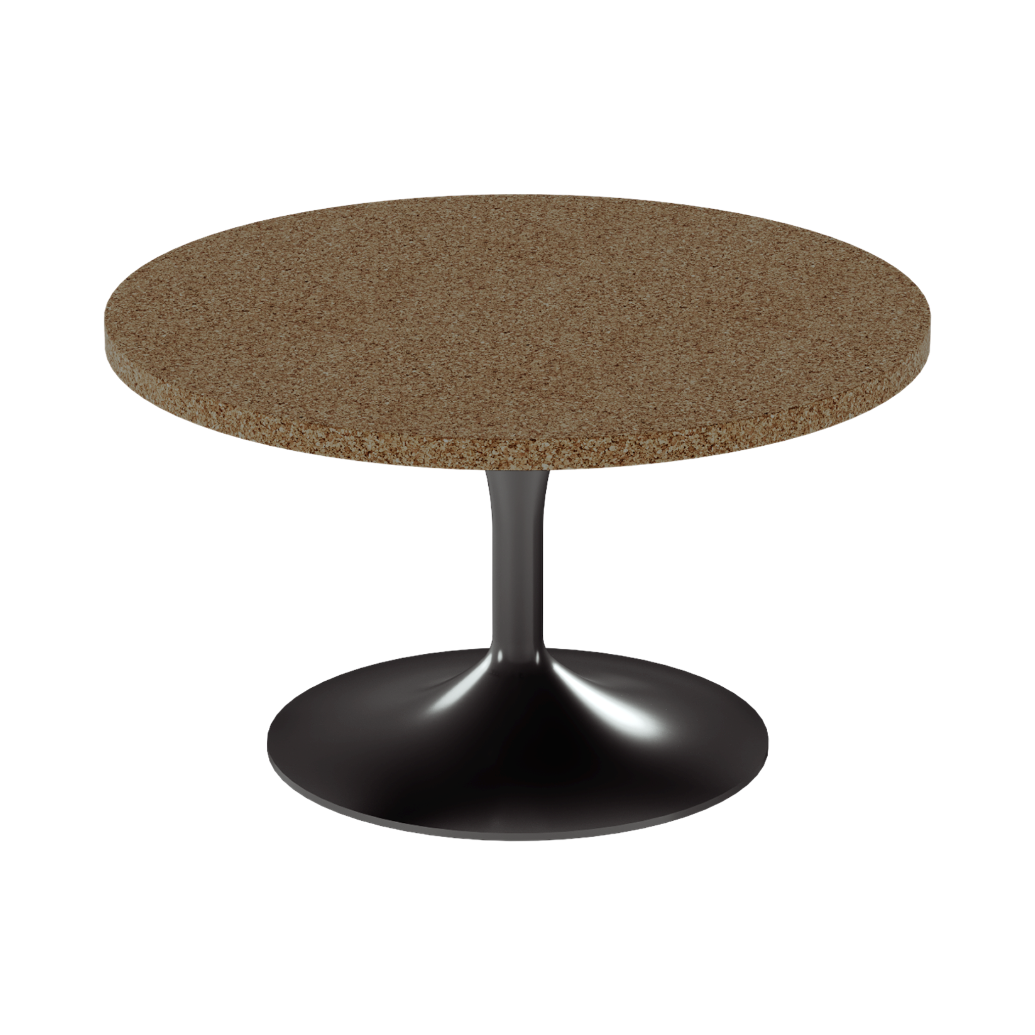 Alba Coffee Table – 80cm Round – Black / Grano Natural