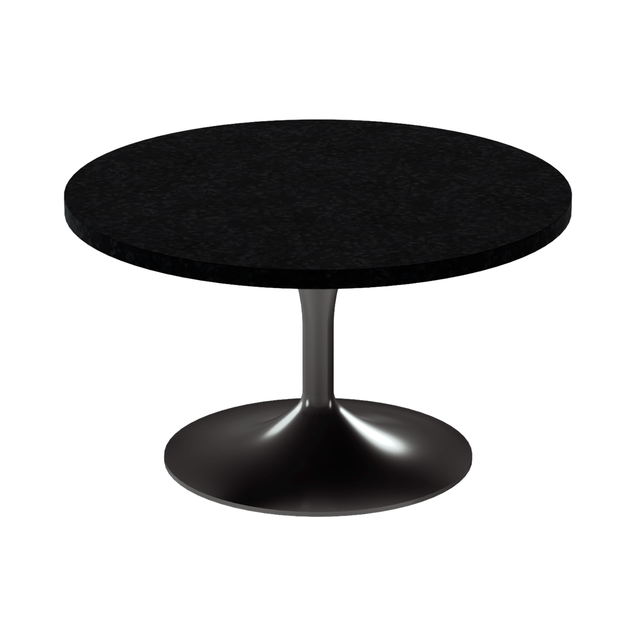 Alba Coffee Table – 80cm Round – Black / Black Onyx Dapple