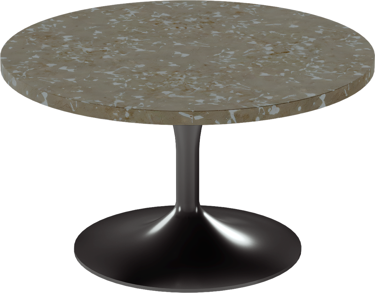 Alba Coffee Table – 80cm Round – Black / Taupe Dapple