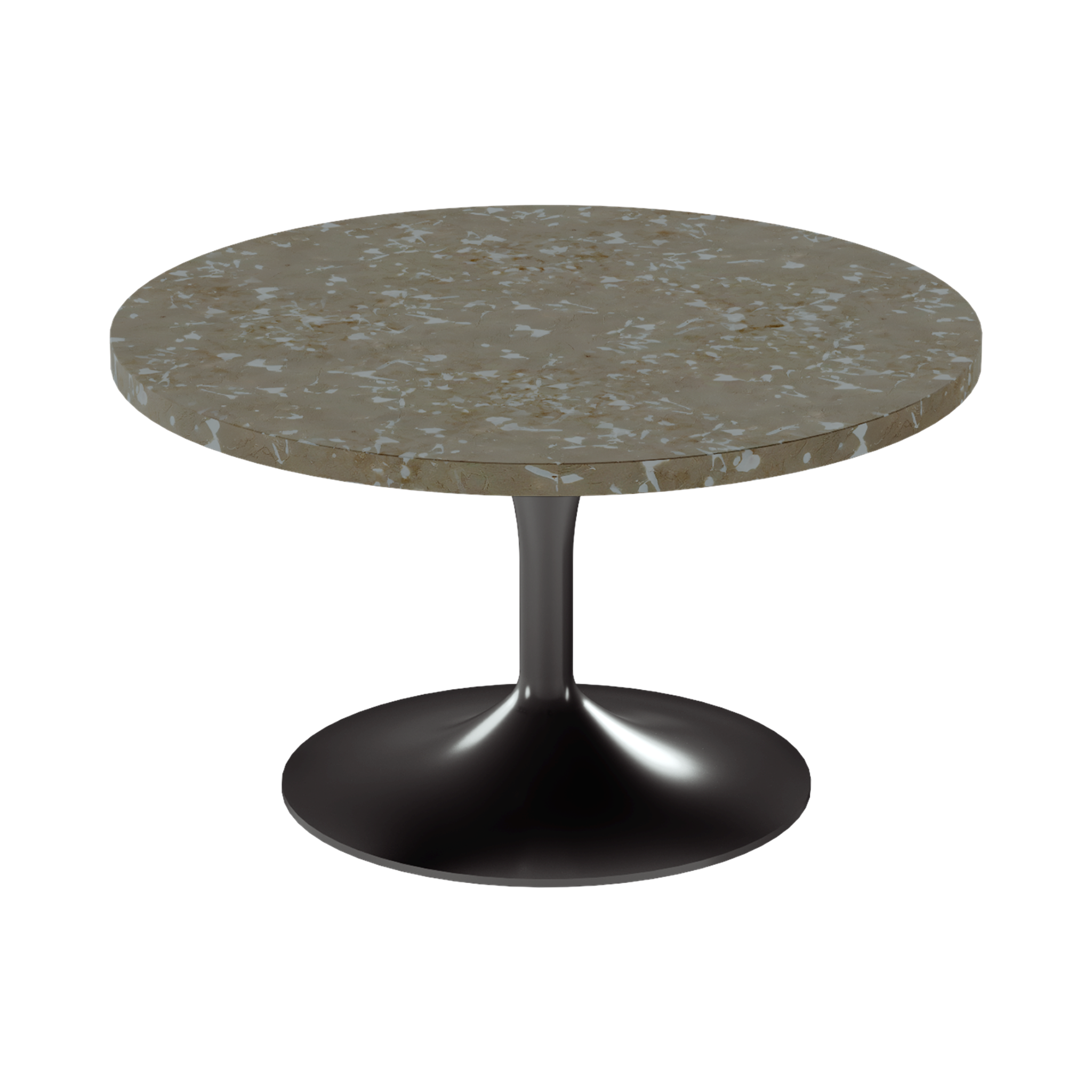 Alba Coffee Table – 80cm Round – Black / Taupe Dapple