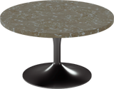 Alba Coffee Table – 80cm Round – Black / Taupe Dapple