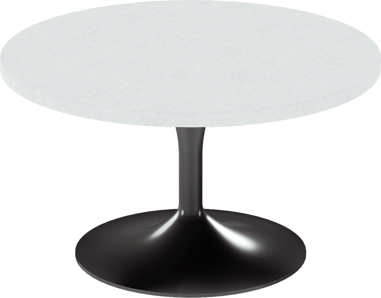 Alba Coffee Table – 80cm Round – Black / White Chalk Dapple