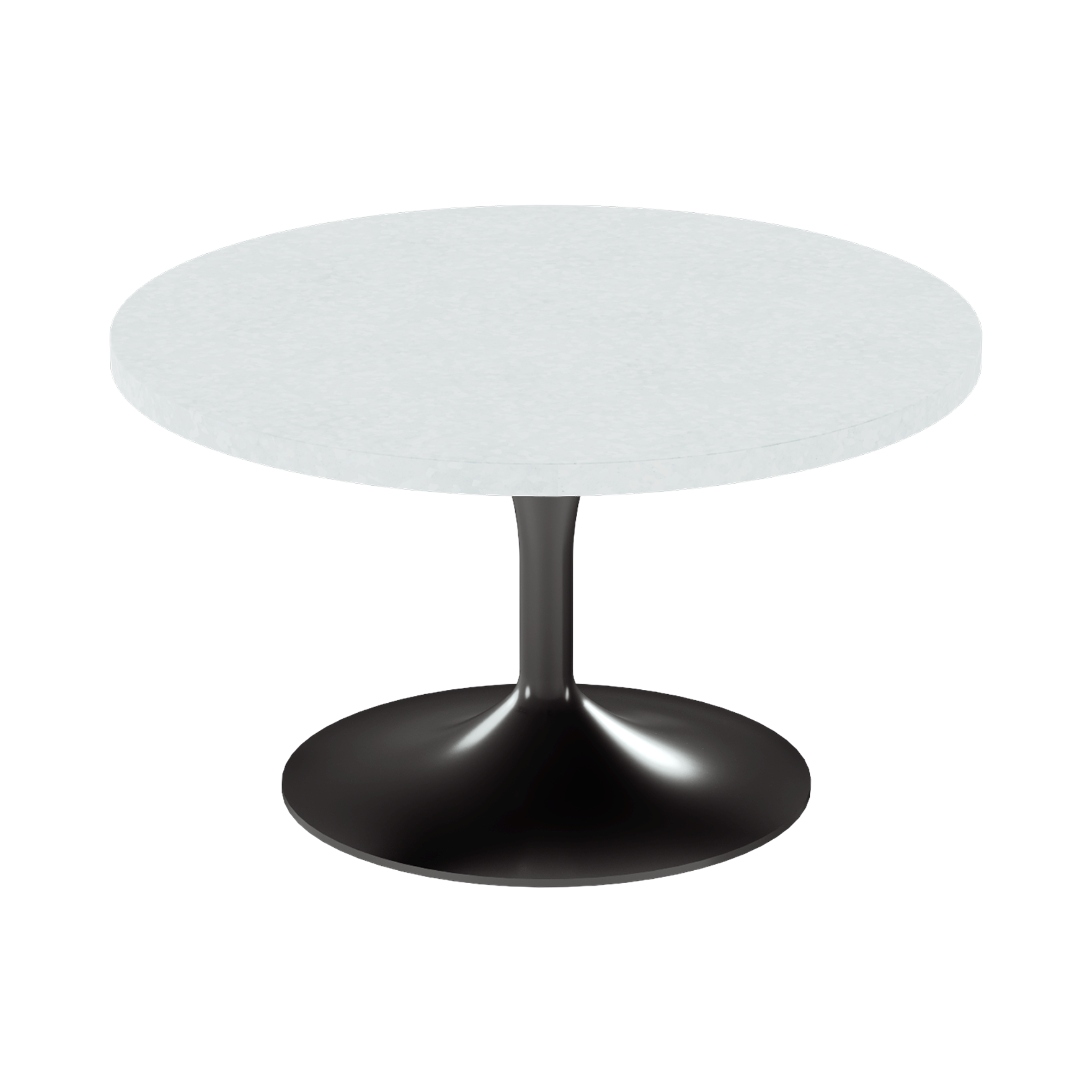 Alba Coffee Table – 80cm Round – Black / White Chalk Dapple
