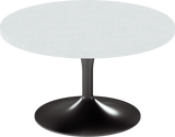 Alba Coffee Table – 80cm Round – Black / White Chalk Dapple