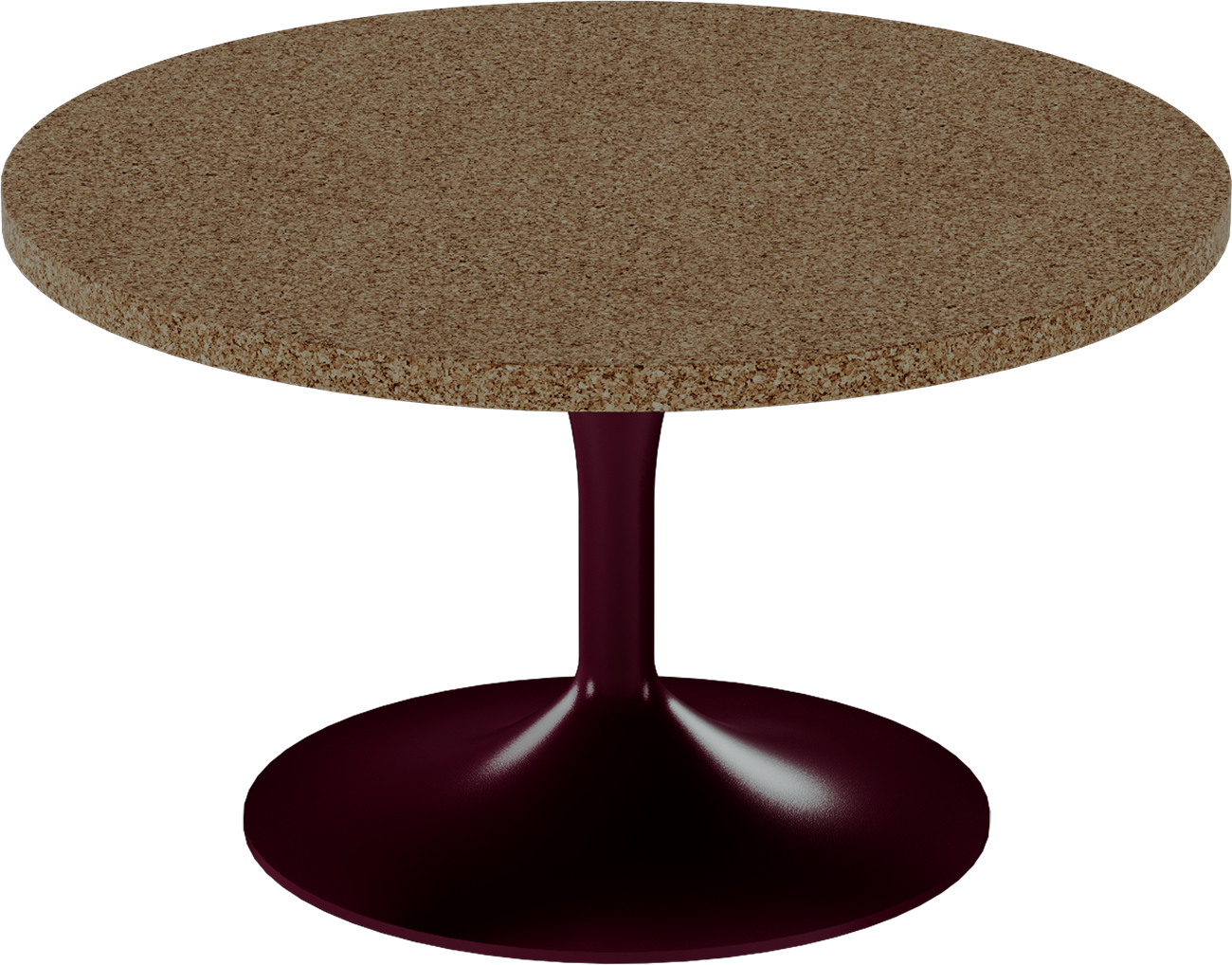 Alba Coffee Table – 80cm Round – Burgundy / Grano Natural