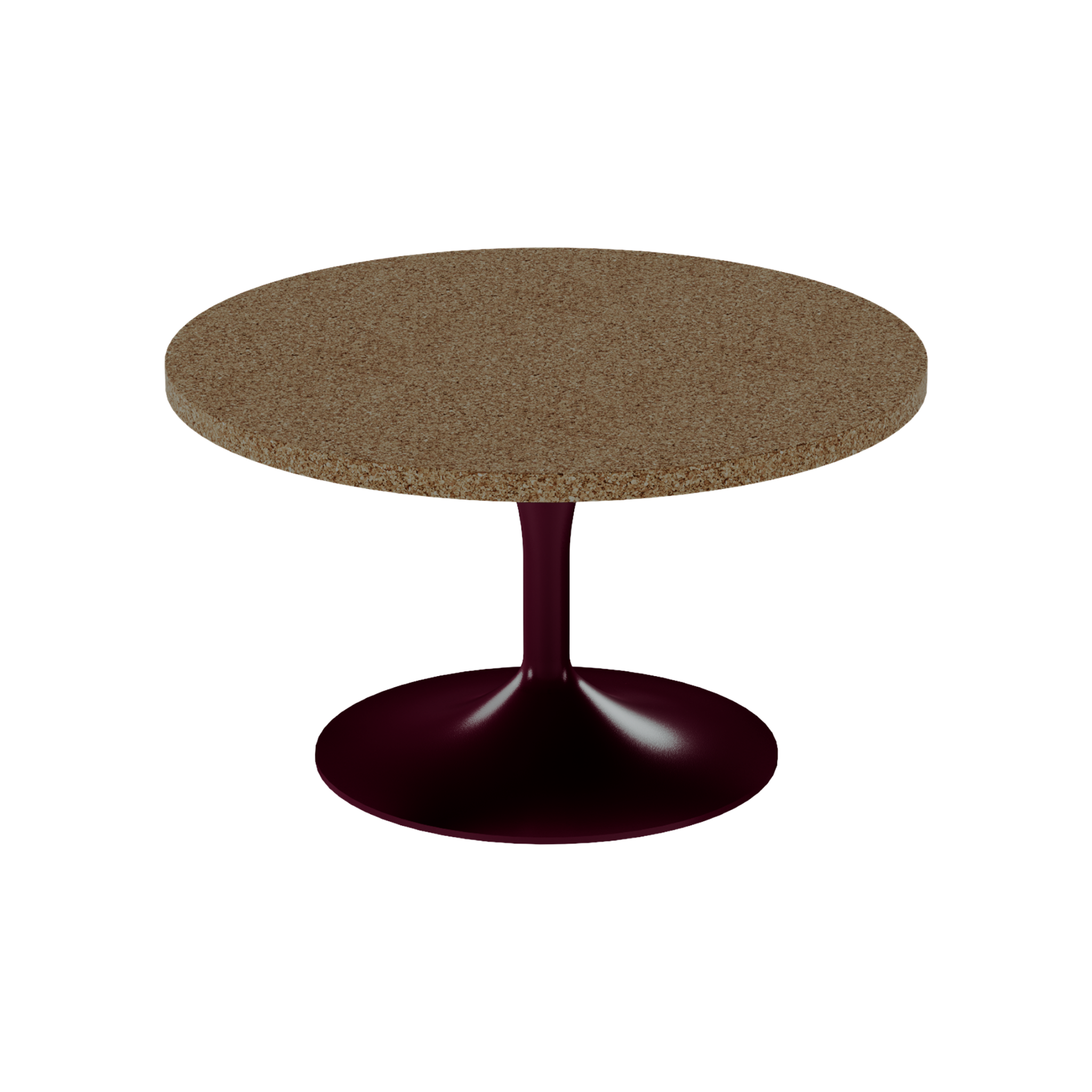 Alba Coffee Table – 80cm Round – Burgundy / Grano Natural