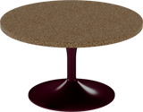 Alba Coffee Table – 80cm Round – Burgundy / Grano Natural