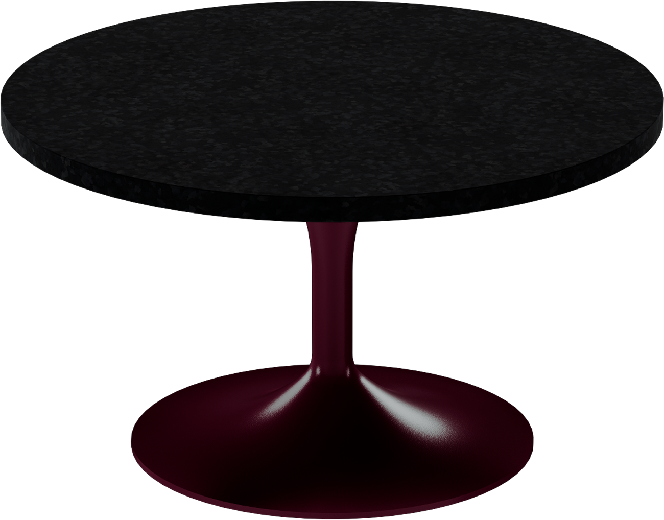 Alba Coffee Table – 80cm Round – Burgundy / Black Onyx Dapple