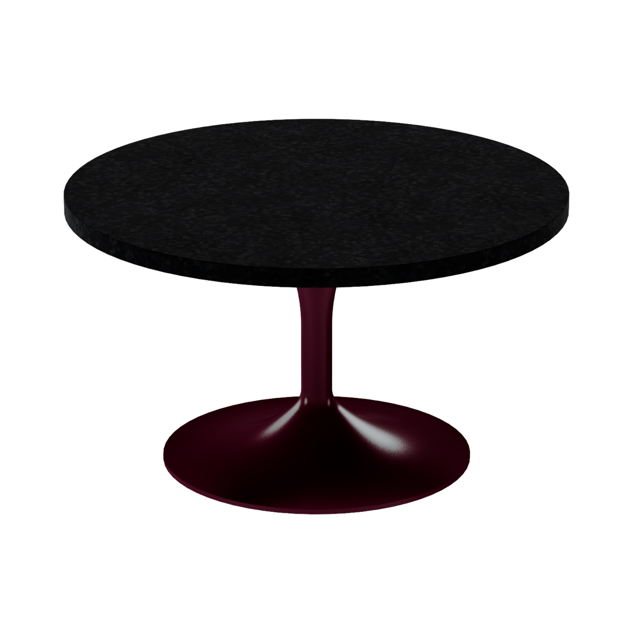 Alba Coffee Table – 80cm Round – Burgundy / Black Onyx Dapple