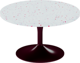 Alba Coffee Table – 80cm Round – Burgundy / Red Dapple