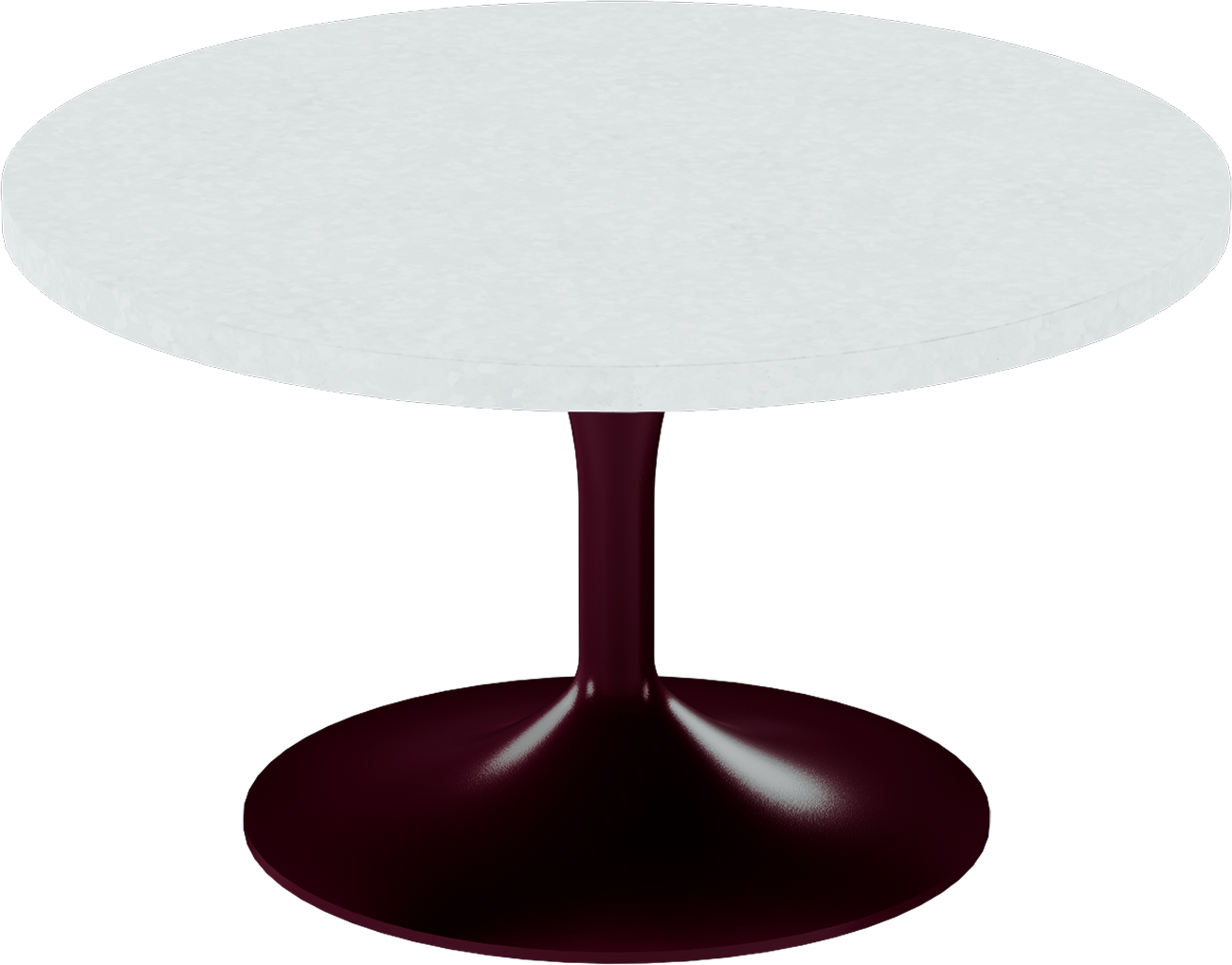 Alba Coffee Table – 80cm Round – Burgundy / White Chalk Dapple