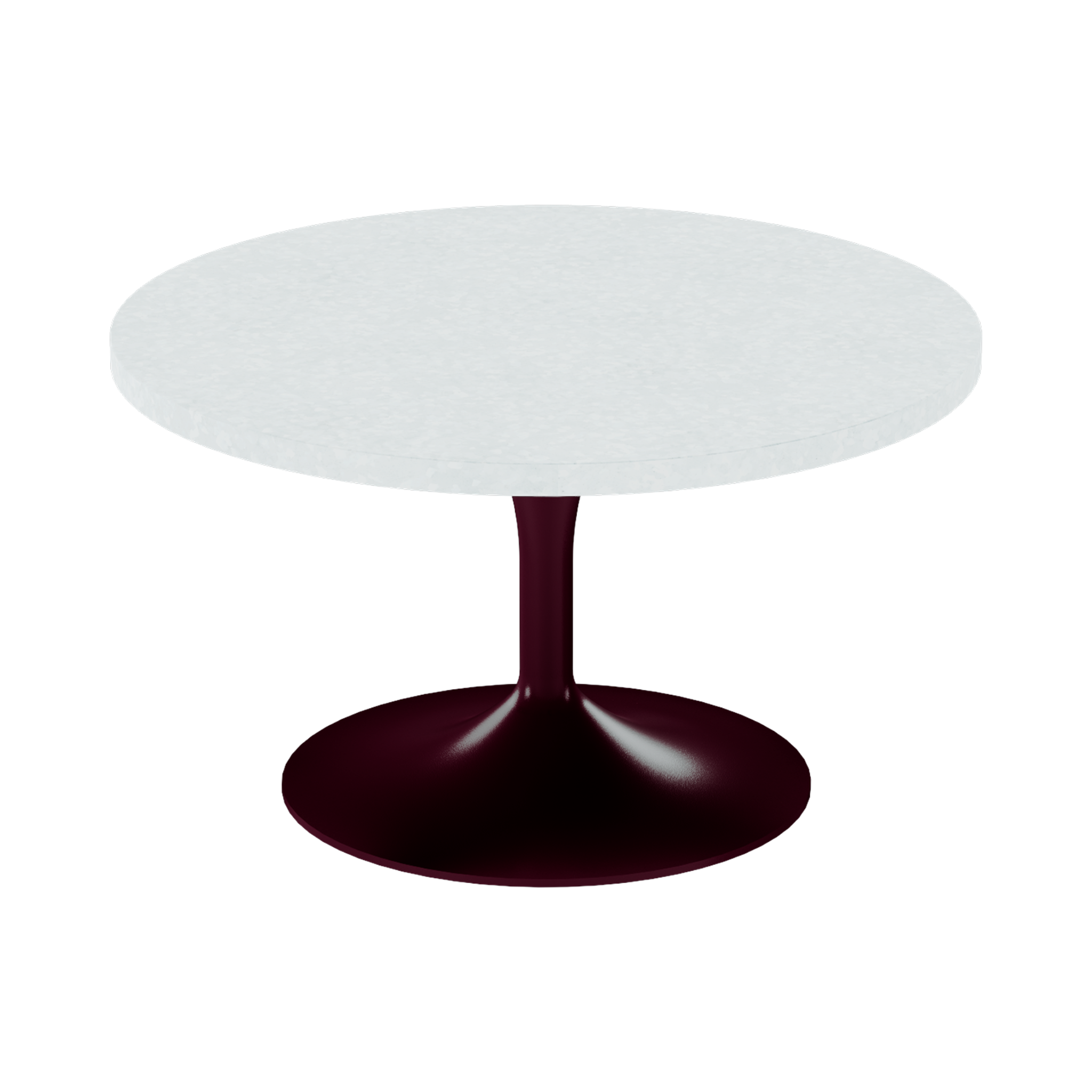 Alba Coffee Table – 80cm Round – Burgundy / White Chalk Dapple