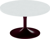 Alba Coffee Table – 80cm Round – Burgundy / White Chalk Dapple