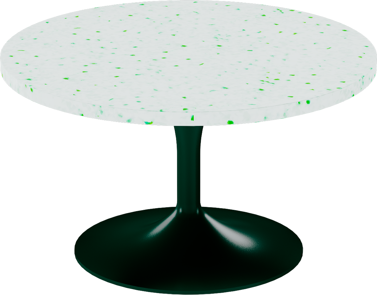 Alba Coffee Table – 80cm Round – Green / Green Dapple