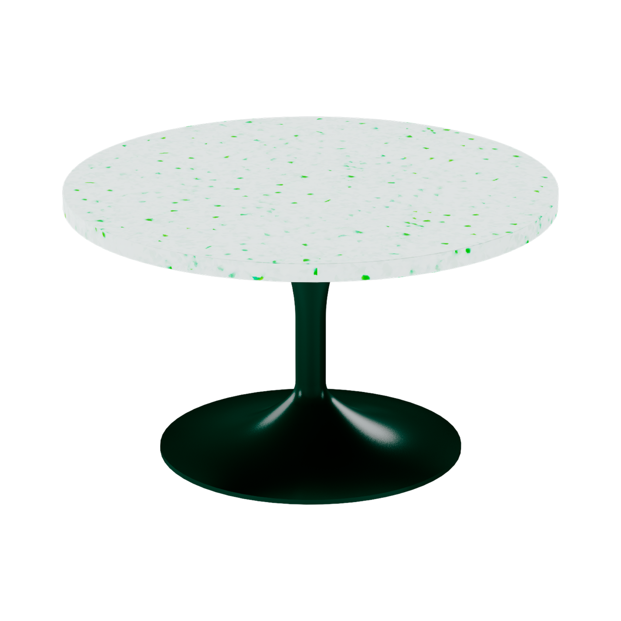 Alba Coffee Table – 80cm Round – Green / Green Dapple