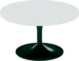 Alba Coffee Table – 80cm Round – Green / White Chalk Dapple