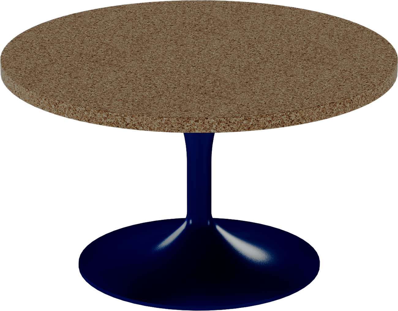 Alba Coffee Table – 80cm Round – Navy / Grano Natural