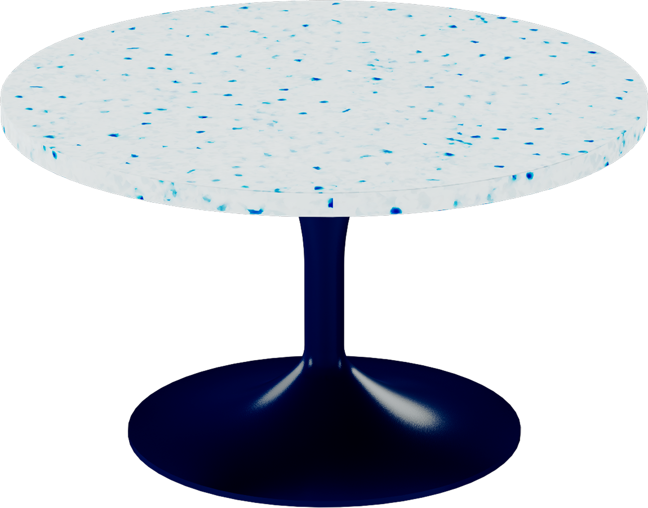 Alba Coffee Table – 80cm Round – Navy / Blue Dapple