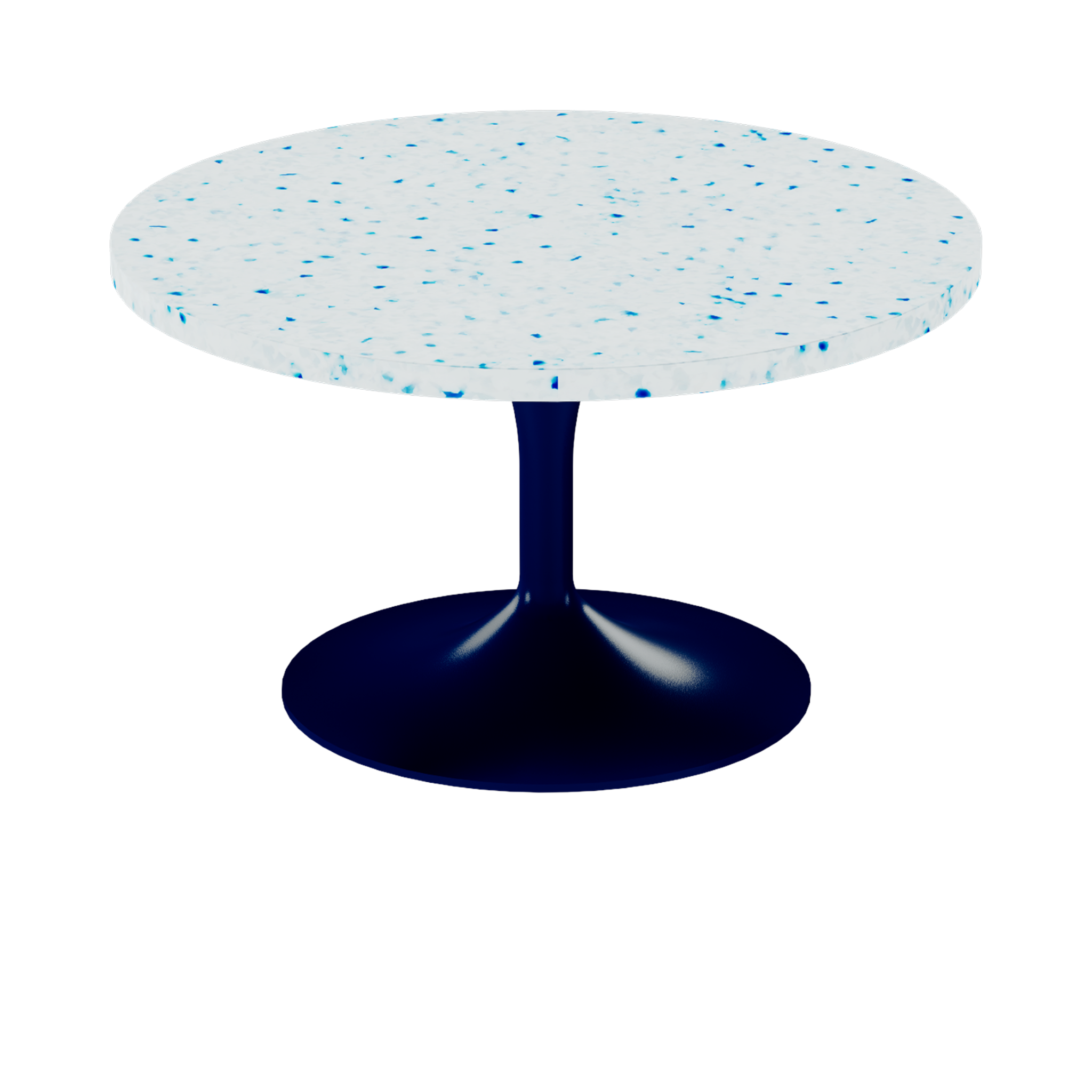 Alba Coffee Table – 80cm Round – Navy / Blue Dapple
