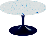 Alba Coffee Table – 80cm Round – Navy / Blue Dapple