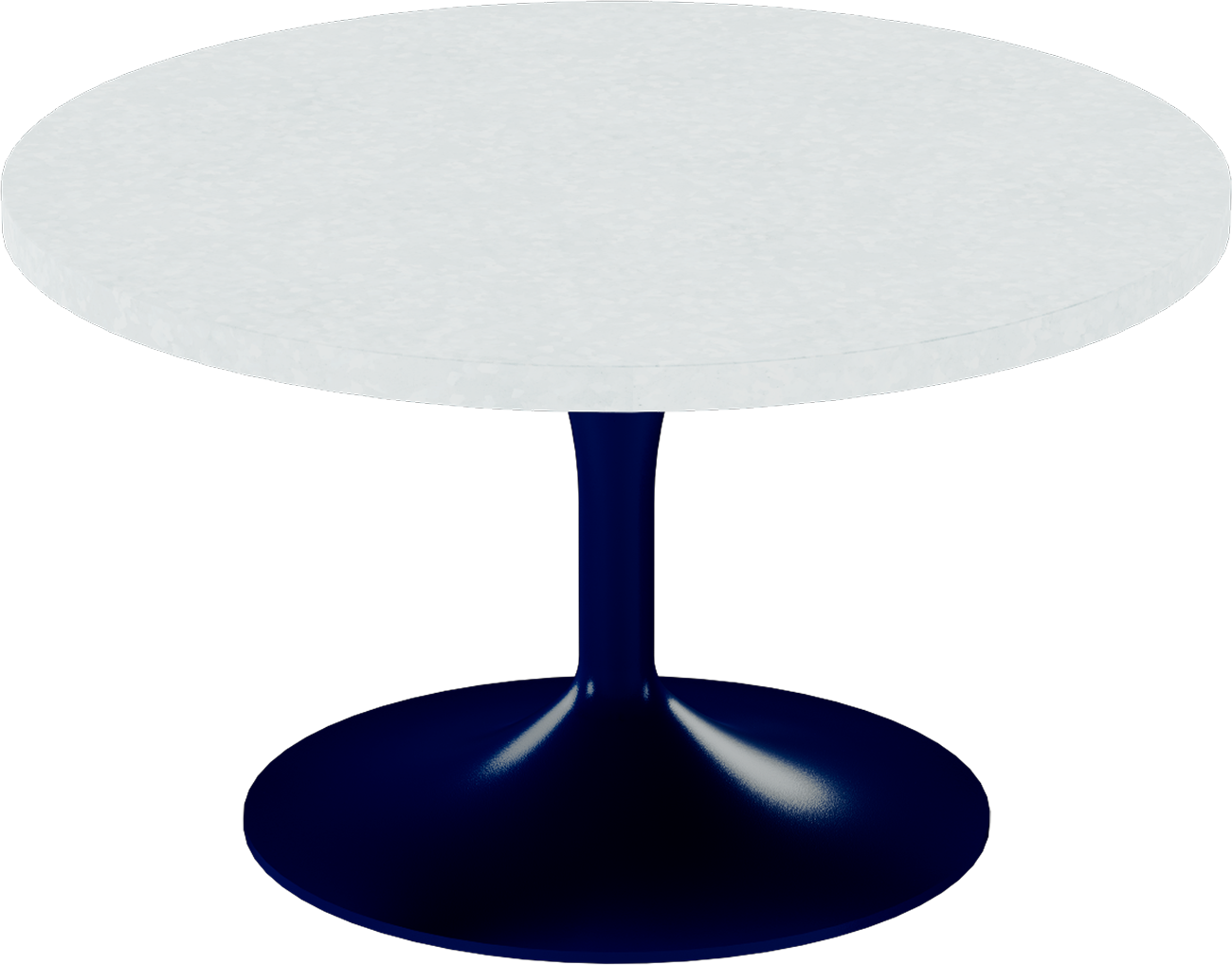 Alba Coffee Table – 80cm Round – Navy / White Chalk Dapple