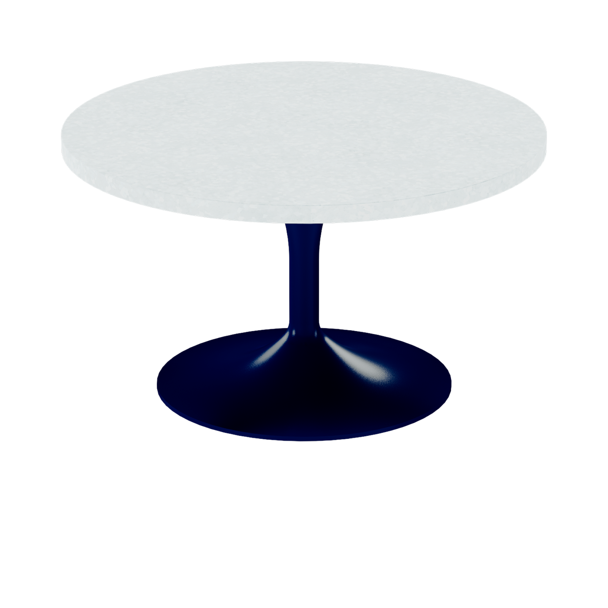 Alba Coffee Table – 80cm Round – Navy / White Chalk Dapple