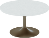 Alba Coffee Table – 80cm Round – Taupe / White Chalk Dapple