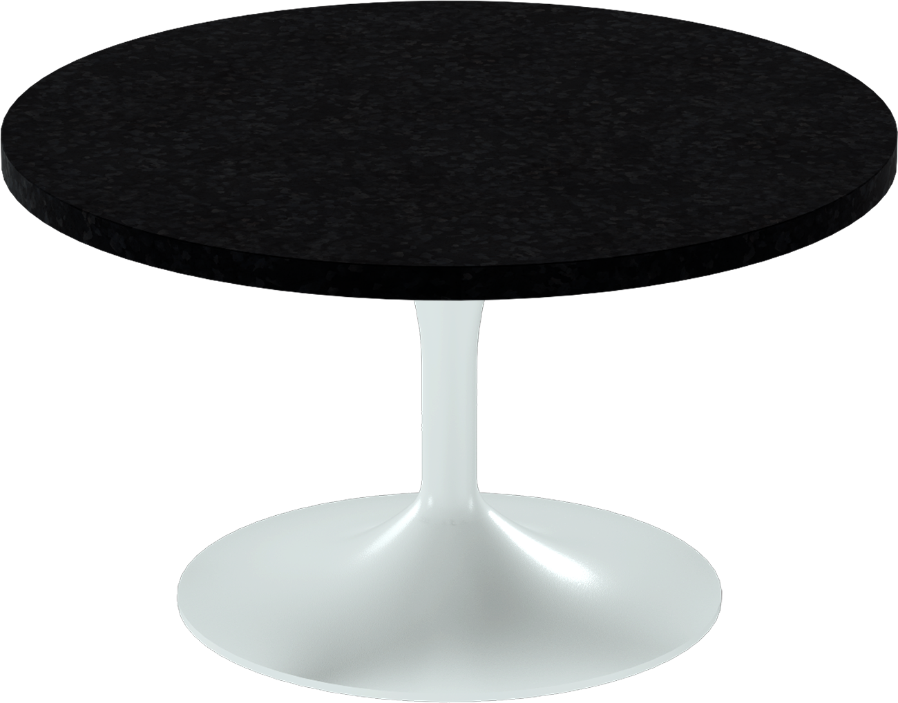 Alba Coffee Table – 80cm Round – White / Black Onyx Dapple