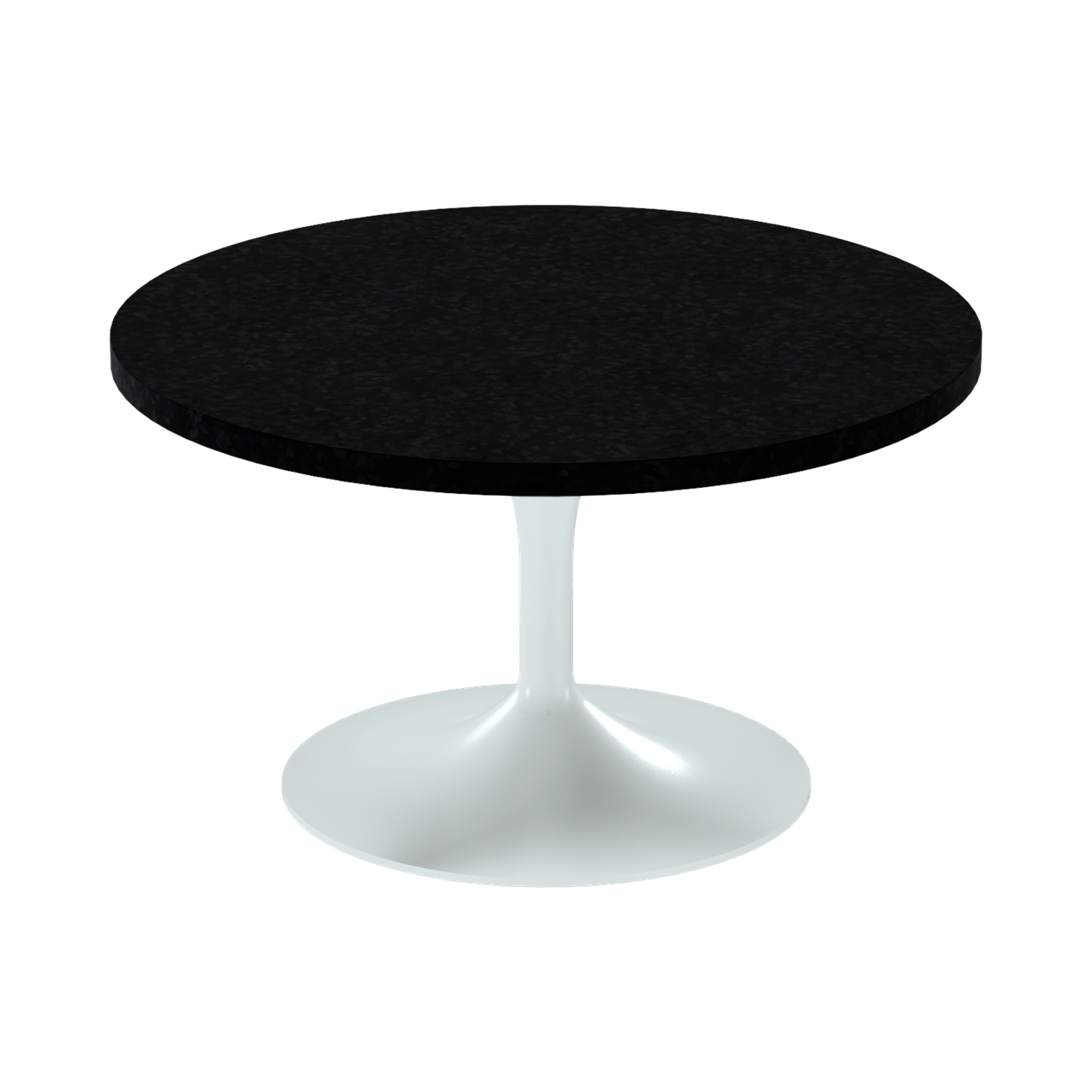 Alba Coffee Table – 80cm Round – White / Black Onyx Dapple