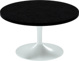 Alba Coffee Table – 80cm Round – White / Black Onyx Dapple