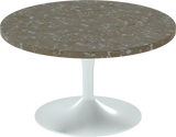 Alba Coffee Table – 80cm Round – White / Taupe Dapple
