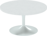 Alba Coffee Table – 80cm Round – White / White Chalk Dapple